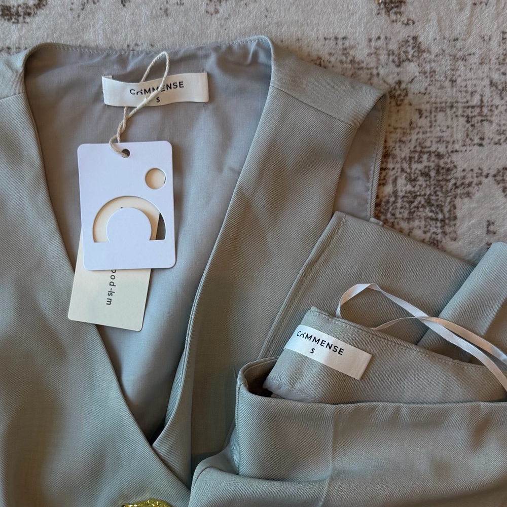 NWT Commense Button Split Sleeveless Pants Set - … - image 5